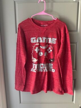 Thereabouts Kids Red 'Game Mode Activated' Boys Husky Long-Sleeve Tee